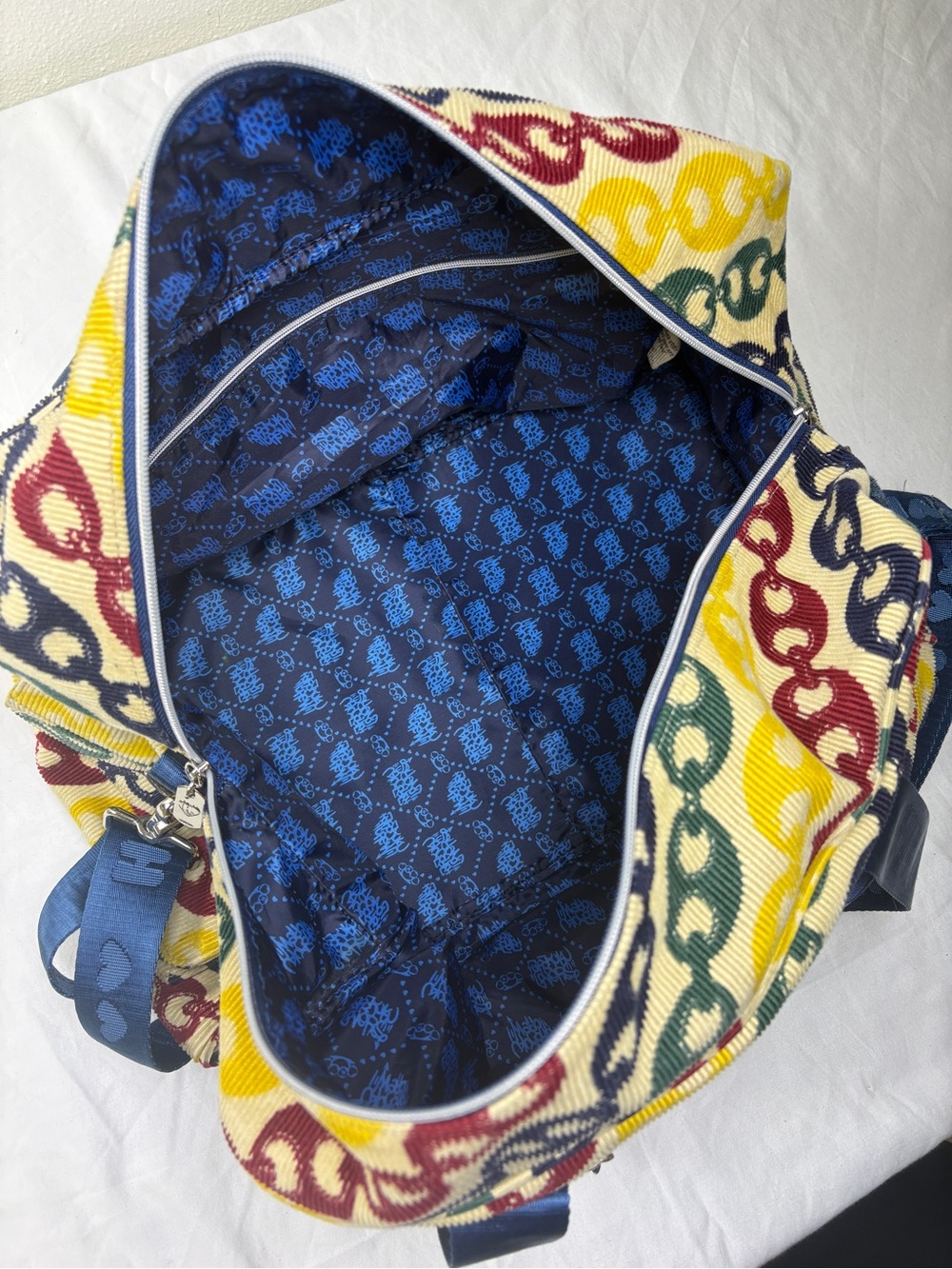 Y2K vintage Harajuku Lovers Gwen Stefani multicolor chain-print weekender duffel - Picture 8 of 12
